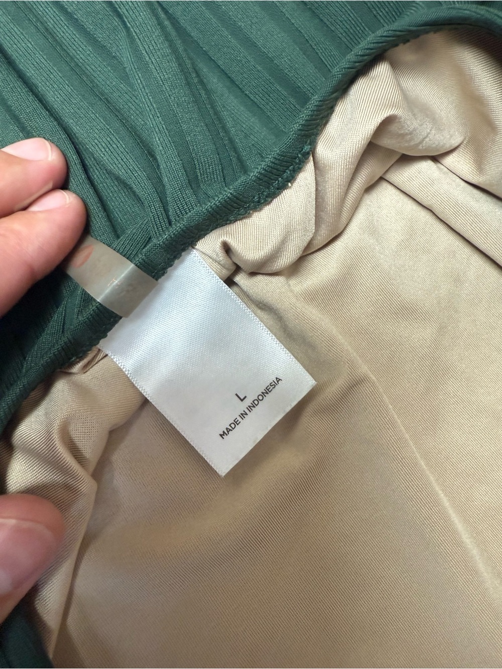 Shade & Shore Ribbed One-Piece Swimsuit in Green Size L low back cross straps - Picture 9 of 10